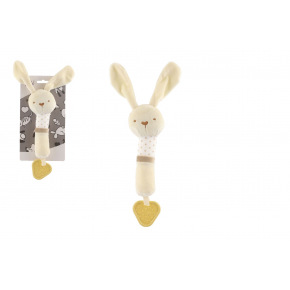 Teddies Pluszowy królik Gwizdek/ugryzienie 25cm żółty na karcie w torbie 0+