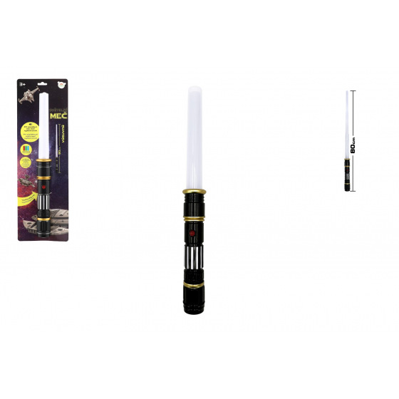 Teddies Kosmiczny miecz świetlny składany plastikowy 80cm na baterie ze światłem i dźwiękiem na karcie 16x51x5cm