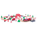 Woody Vláčkodráha s elektrickou mašinkou, hasiči, 60 dílů