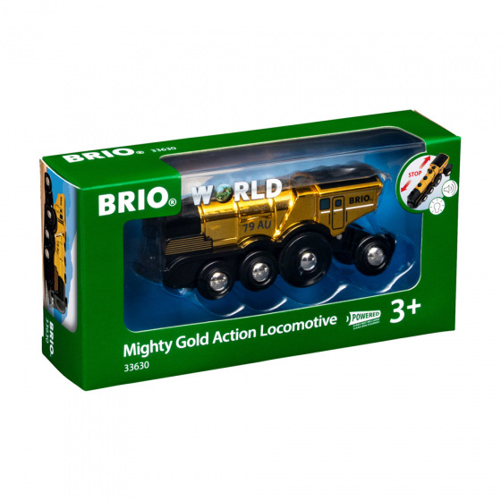 Brio 33630 Mohutná zlatá akční lokomotíva na batérie