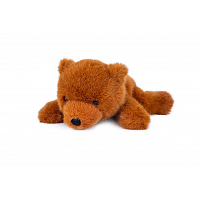 Teddies Miś leżący brązowy pluszowy 19x27cm wypełniony kulkami 0m+ Teddies Miś leżący brązowy pluszowy 19x27cm wypełniony kulkami 0m+