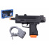 Wiky Pistole/Maschinenpistole Polizei mit Handschellen aus Kunststoff 24cm batteriebetrieben mit Sound und Licht in Schachtel 26x18x5cm