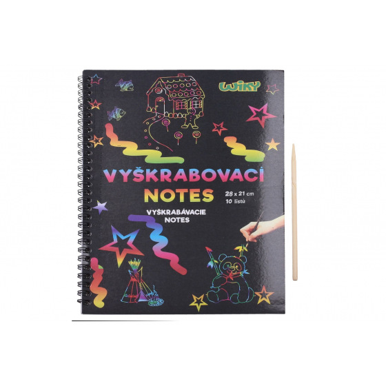 Škrabací/Vyškrabovací notes duhový 10 listů v sáčku 28x21cm