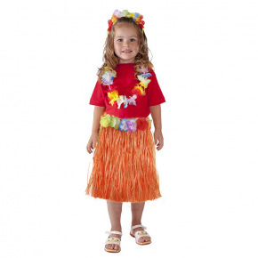 Rappa Sukňa Hawaii detská 45 cm oranžová