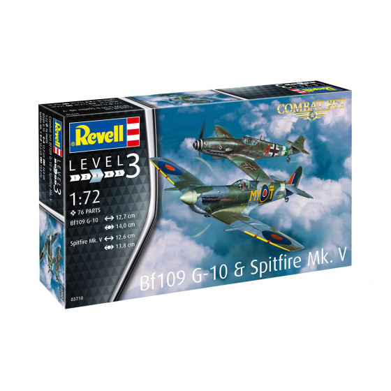 Revell Plastikmodellbausatz Flugzeug 03710 - Bf109G-10 & Spitfire Mk.In (1:72)