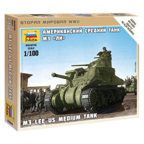 Zvezda Wargames (WWII) tank 6264 - M-3 Lee US medium tank (1:100)