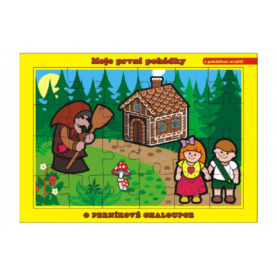 Teddies Puzzle deskové O Perníkové Chaloupce 26x17cm 24 dílků Moje první pohádky