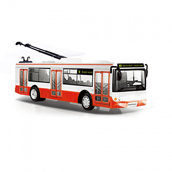 Rappa Trolleybus, der Haltestellen auf Tschechisch ansagt, 28 cm