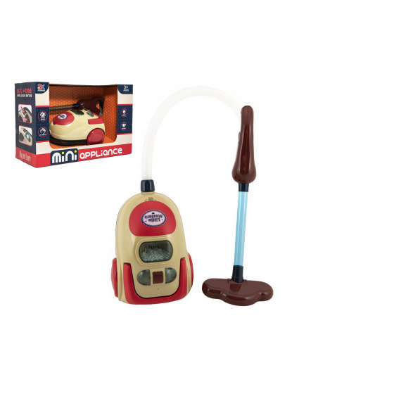 Teddies Staubsauger aus Kunststoff 17cm mit Licht und Sound, batteriebetrieben, in Schachtel 35x23x15cm