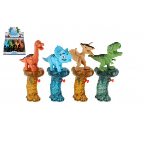 Teddies Vodní pistole dinosaurus stříkací plast 13x20cm 4 druhy 12ks v boxu
