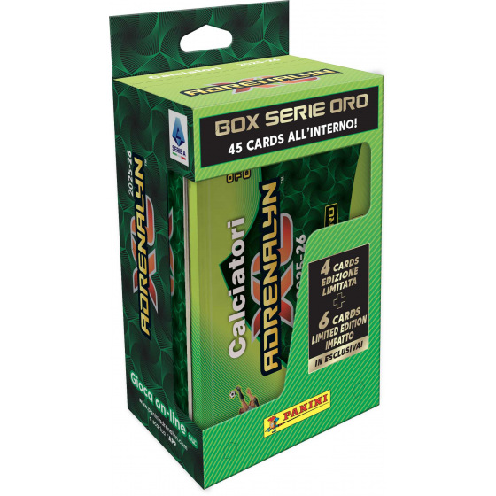 Panini SERIE A 2025/2026 - ADRENALYN karty - plechová krabička (hranatá)