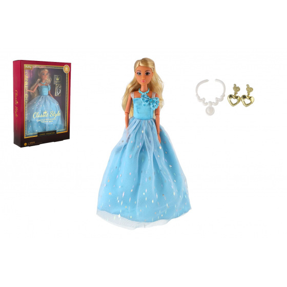 Teddies Panenka Anlily kloubová plast 30cm ve večerních šatech v krabici 24x33x7cm