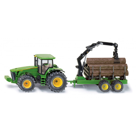SIKU Farmer - Traktor John Deere mit Forstanhänger 1:50