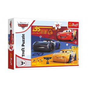 Trefl Puzzle Auta před závodem/Cars 3 Disney 27x20cm 30 dílků v krabičce 21x14x4cm
