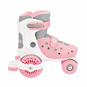 GLOBBER Dětské čtyřkolové brusle LEARNING SKATES vel. EU 26-29, pastelově růžová