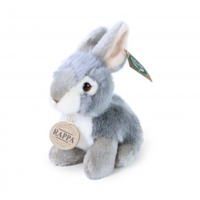 Rappa Plyšový králík šedý sedící16 cm ECO-FRIENDLY