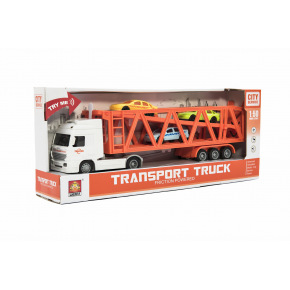 Teddies Transporter + 3 samochodziki plastikowe 33cm na koło zamachowe na nietoperzu. ze światłem i dźwiękiem w pudełku 37x15x8cm
