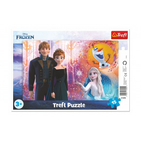 Trefl Puzzle planszowe Wesołe wspomnienia Ice Kingdom II/Frozen II 15 elementów 33x23cm w folii