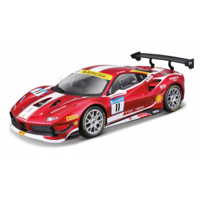 Bburago - RACING, Ferrari 488 Challenge (Formula racing 2017), tmavě červená, 1:24