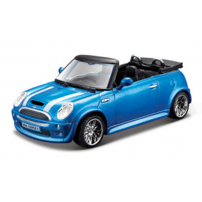 Bburago - Auta HOBBY, MINI COOPER S Cabriolet, modrá metalíza,1:32