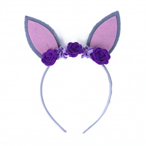 Rappa Opaska fioletowa z uszami królika dla dzieci