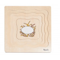 Woody drevené puzzle na doske - Vývoj sliepky