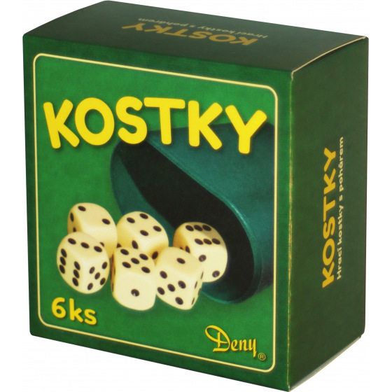 Rappa Spielwürfel weiß 6 Stk., Becher in Schachtel