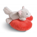 NICI Plüsch Love Katze flauschig liegend, Herz, 13cm, GRÜN