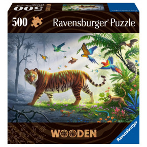 Ravensburger Drewniane puzzle Tygrys w dżungli 500 elementów