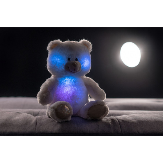 Teddies Träumer Bär weiß Plüsch 40cm mit Batterien mit Licht und Ton im Beutel