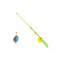 Teddies Spiel Fische/Angler magnetisch Kunststoff 5 Stk.+Rute Kunststoff 39cm 2 Farben auf Karte