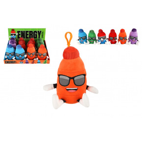 Teddies Energy drink přívěsek 15cm 6 barev 12ks v boxu 12m+