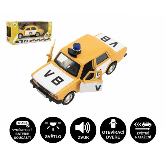 Teddies Polizeiauto VB Metall/Kunststoff 11,5cm mit Rückzug, batteriebetrieben mit Sound in Schachtel 15x7x7cm