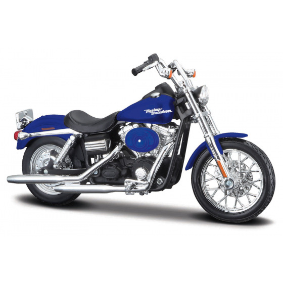 Maisto - HD - Motocykel - 2006 Dyna Street Bob, metalická modrá, séria 44, blister box, 1:18