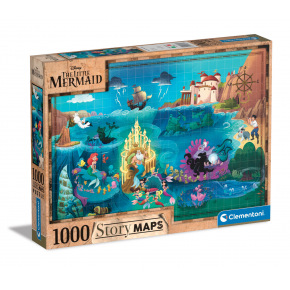Clementoni Puzzle 1000 elementów Disney Mapa - Mała Syrenka