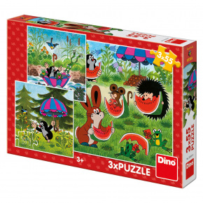 Dino Ostatné detské puzzle Dino Krtko a paraplíčko 3x55D