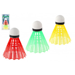 Teddies Míčky/Košíčky na badminton barevné plast 3ks na kartě 11x21cm