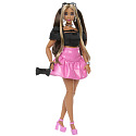 Mattel LEGO Barbie DELUXE STYLE MODELKA V ČERNÉM TOPU A RŮŽOVÉ SUKNI