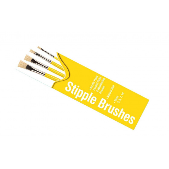 Humbrol Stipple Brush Pack AG430 - Set flacher Pinsel (Größe 3/5/7/10)