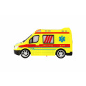Auto RC ambulance plast 20cm na dálkové ovládání 27MHz na baterie se světlem v krabici 28x13x11cm