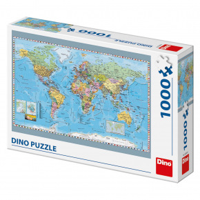 Dino Puzzle Dino Polityczna mapa świata 1000D