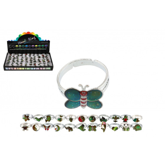 Teddies Prstýnek měnící barvu dle teploty nastavitelný kovový mix druhů