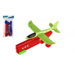 Teddies Letadlo vystřelovací pěnové s pistolí 26cm 2 barvy Teddies Letadlo vystřelovací pěnové s pistolí 26cm 2 barvy