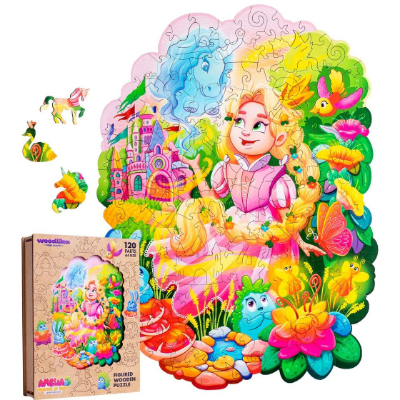 Puzzler DŘEVĚNÉ BAREVNÉ PUZZLE - Amelia Princess of Magic