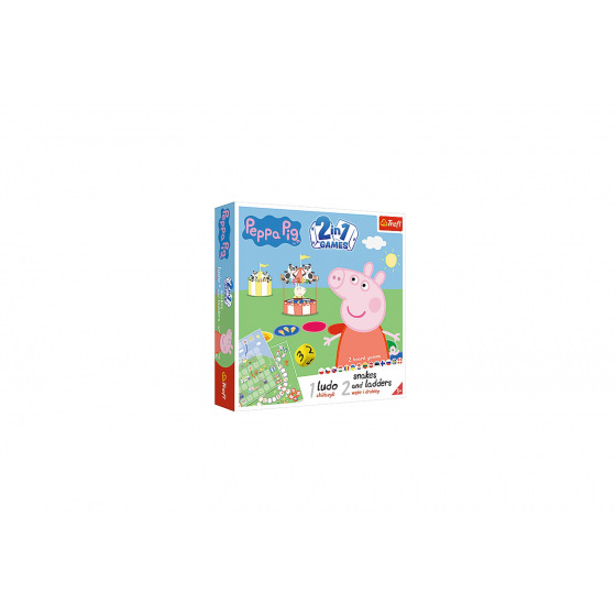Trefl Spielesammlung 2in1 Mensch ärgere dich nicht, Schlangen und Leitern Peppa Pig/Peppa Wutz in einer Box 24x24x5,5cm