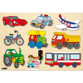 Woody Puzzle na planszy - Pojazdy