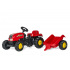 rollytoys Šliapací traktor Rolly Kid s vlečkou - červený