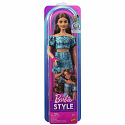 Mattel Barbie FASHIONISTAS MODELKA V TOPU A SUKNI S PETROLEJOVÝM POTISKEM
