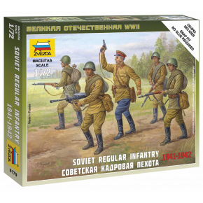 Zvezda Wargames (WWII) figurky 6179 - Soviet Regular Infantry 1941-42 (1:72)