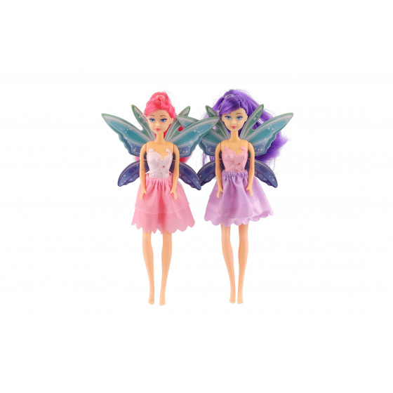 Teddies Puppe Fee mit Flügeln aus Kunststoff 17cm rosa Kleid in Schachtel 10,5x19x13cm